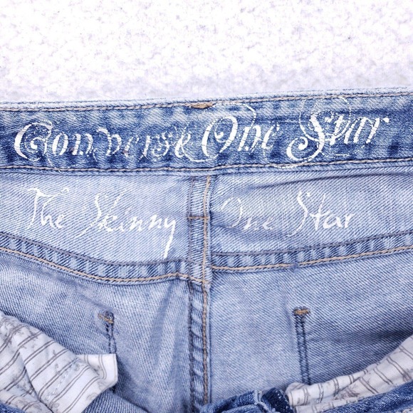 Converse The Skinny Vintage Distressed Jeans Women Size 6 Low Rise Denim Pants - Picture 9 of 11